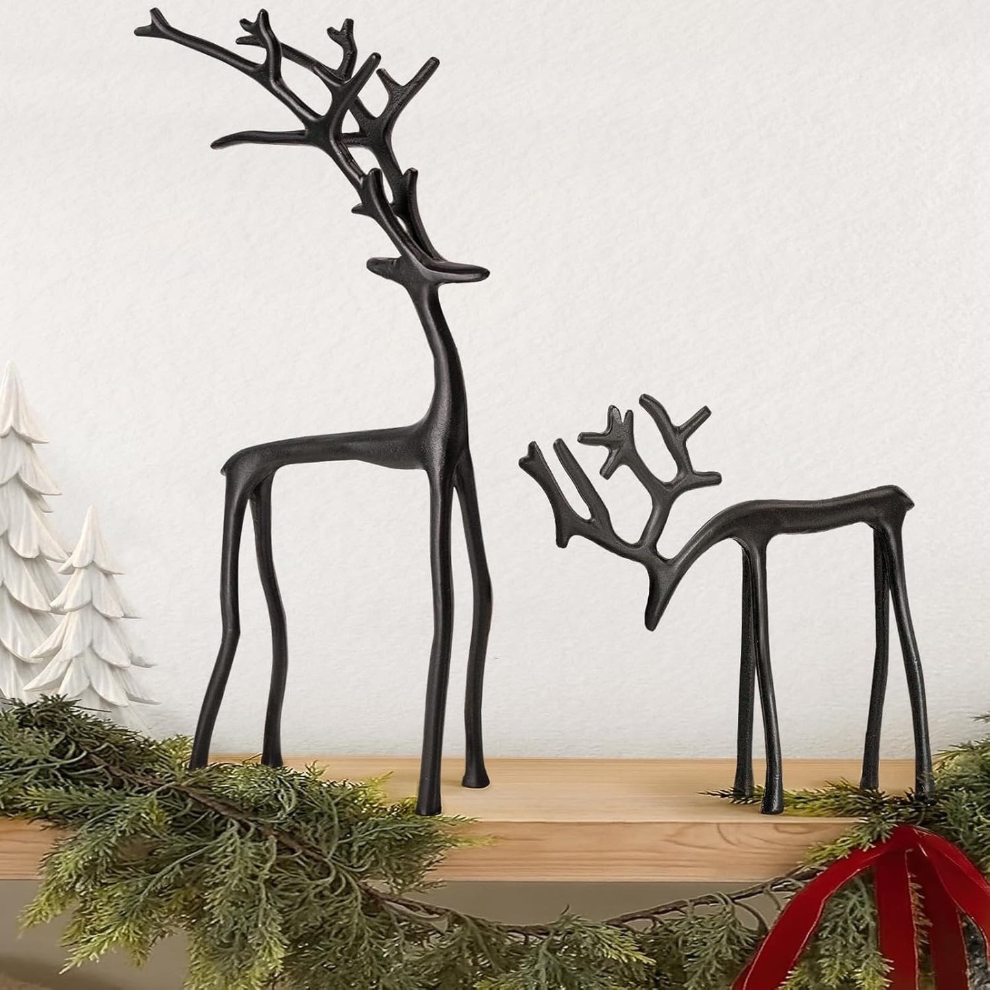 🎅Božični bestseller 🦌 Črna figurica jelena, božični okras