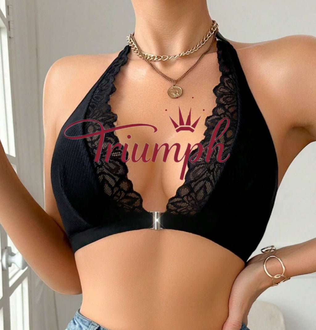 Triumph - 4 szt. 💥 Seksowny biustonosz z koronkowym przodem i romantyczną klamrą