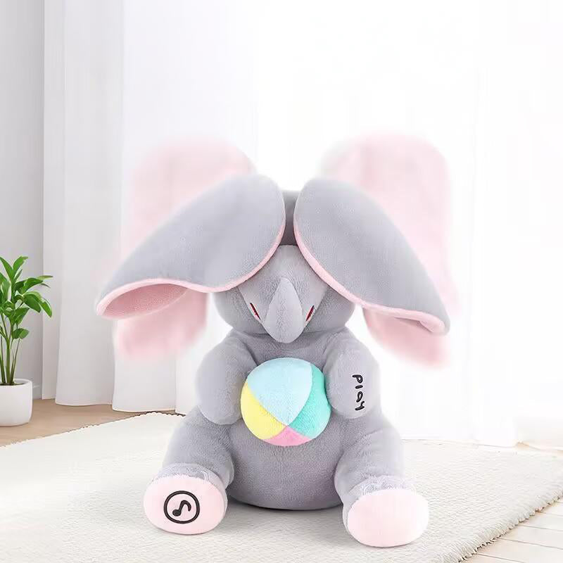 🎁🐘 Сладка плюшена играчка слонче за игра на криеница