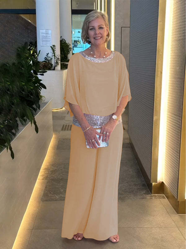 Elegantná dvojdielna súprava Colorblock s flitrami-SK