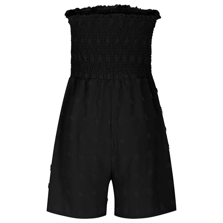 🔥👗Γυναικεία ολόσωμη φόρμα με φαρδιά μπατζάκια, βολάν μπροστά και δέσιμο-GR
