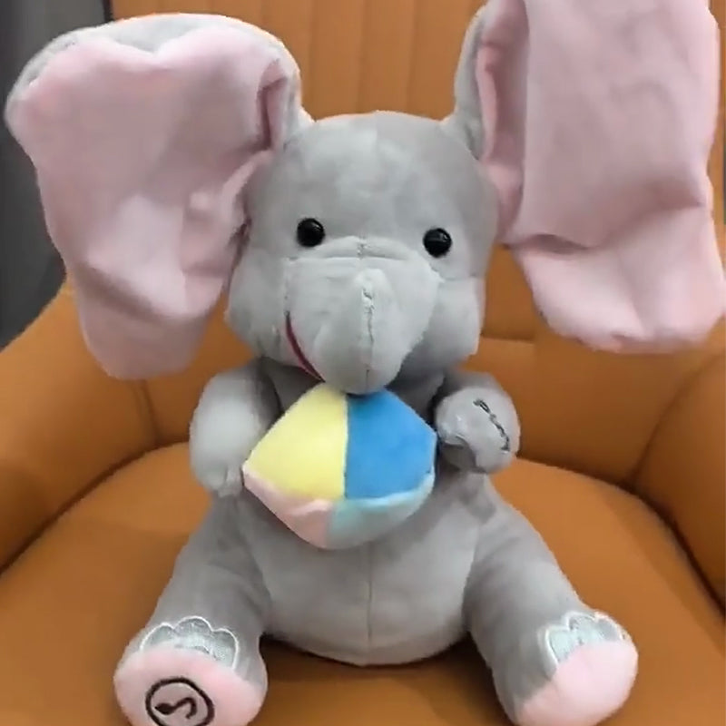 🎁🐘 Сладка плюшена играчка слонче за игра на криеница
