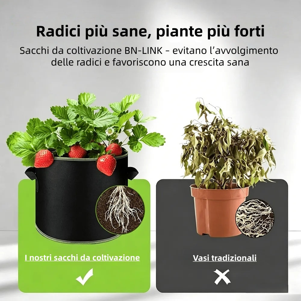 🌱 5 vnt. po 19 litrų (5 galonų) auginimo maišų pakuotė – patvarūs, kvėpuojantys medžiaginiai vazonai su rankenomis daržovėms, gėlėms ir vaisiams-LT