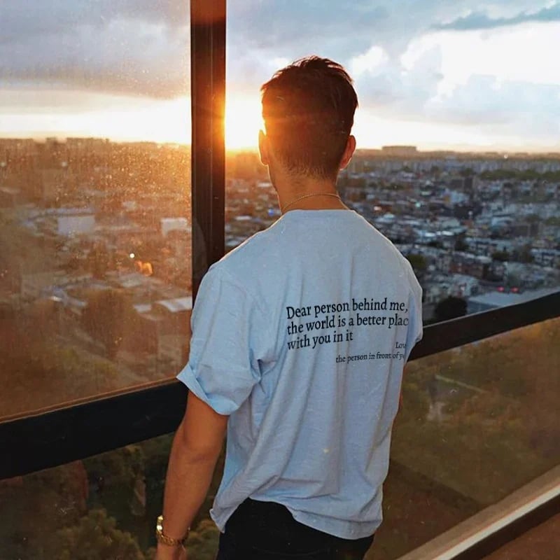 💥Nueva camiseta unisex con el estampado "Dear Person Behind Me" en talla grande a partir de 2025-ES