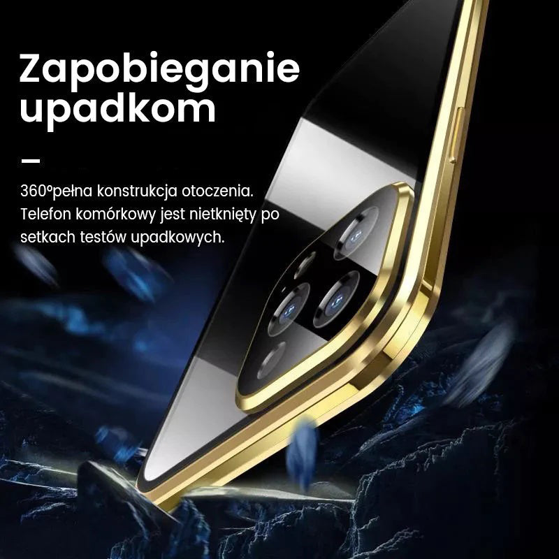 Двустранен калъф за iPhone с магнитно закалено стъкло