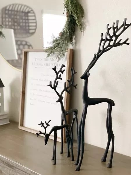 🎅Božični bestseller 🦌 Črna figurica jelena, božični okras