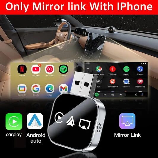 📶 Nadgradnja 2026 3 v 1 Screen Mirror iOS telefon, žično-brezžični Carplay adapter-SI
