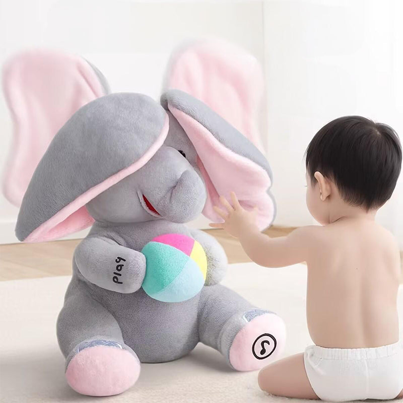 🎁🐘 Сладка плюшена играчка слонче за игра на криеница
