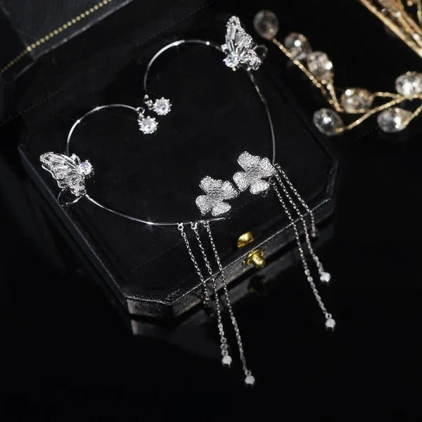 ✨Auskarai su cirkoniu drugelių ir susipynusių sparnų stiliumi | Tobula dovana🎁-LT