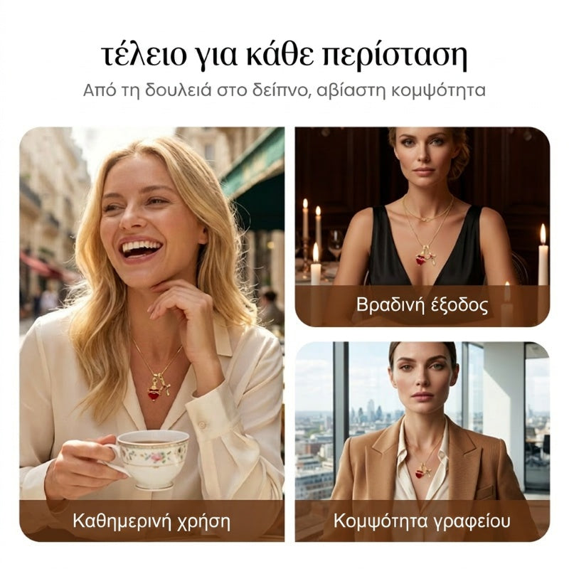 🌹 Κρεμαστό σταυρό με τριαντάφυλλα «Κόκκινη Καρδιά»-GR