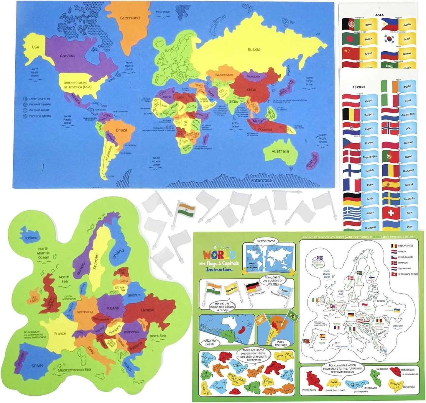 🔥🌍 Komplet sestavljank z zemljevidom sveta in zemljevidom ZDA-SI