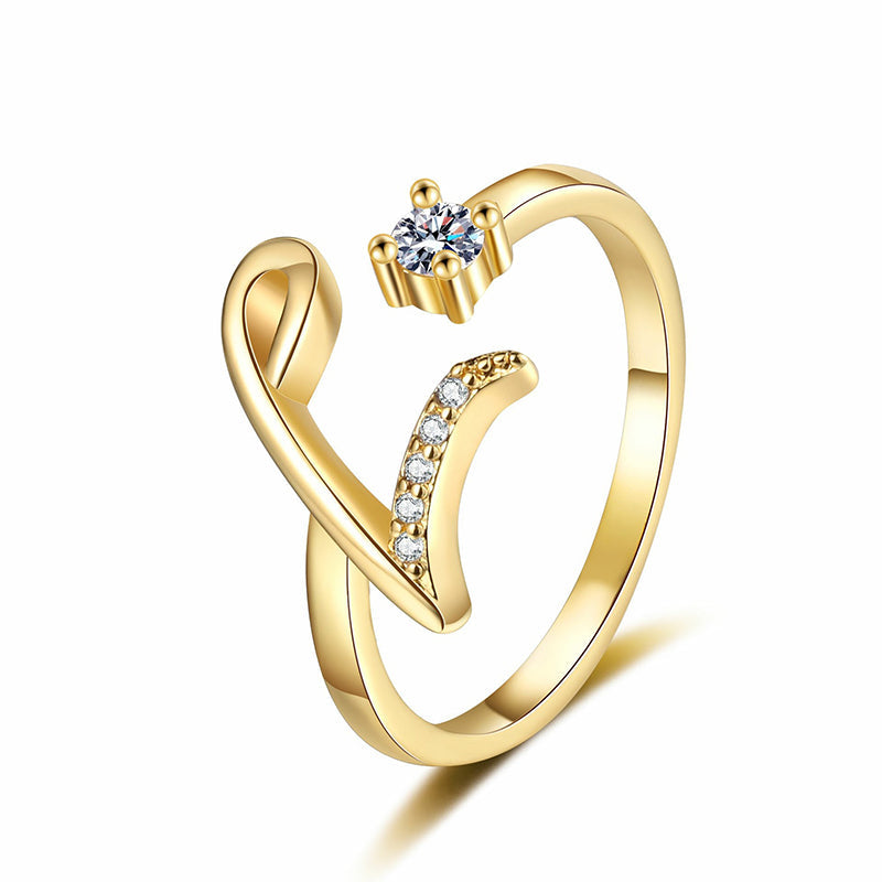 ⏳50% de descuento por tiempo limitado⏰Anillo ajustable con inicial brillante para mujer💍-ES