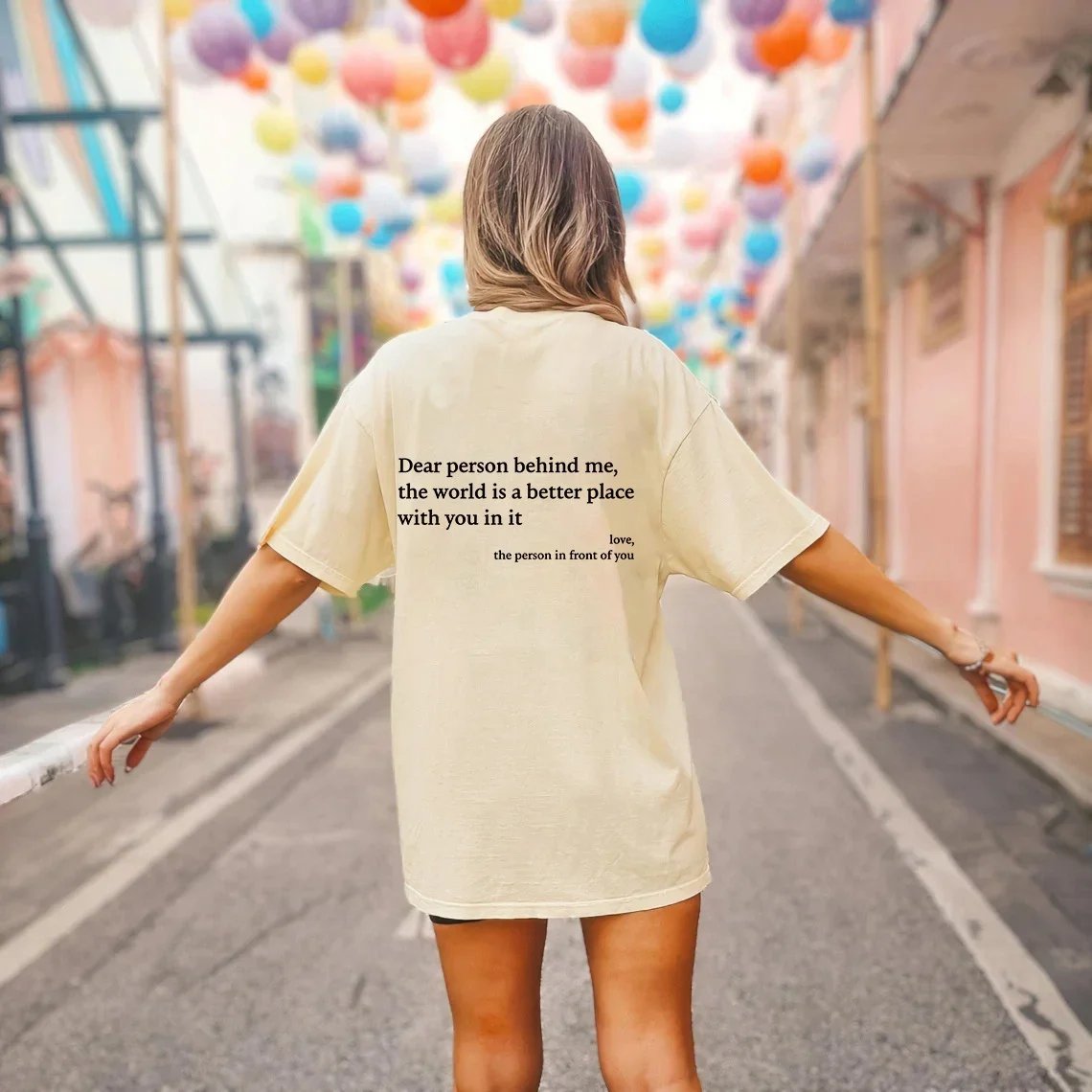 💥Nueva camiseta unisex con el estampado "Dear Person Behind Me" en talla grande a partir de 2025-ES