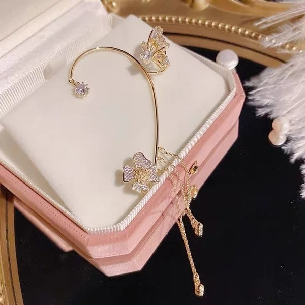 ✨Auskarai su cirkoniu drugelių ir susipynusių sparnų stiliumi | Tobula dovana🎁-LT