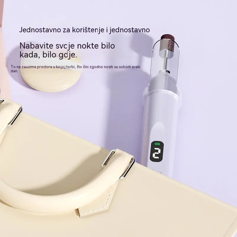 💅Električna turpija za nokte 2 u 1 s LED lampom (lampa za sušenje + 5 nastavaka za poliranje)-HR