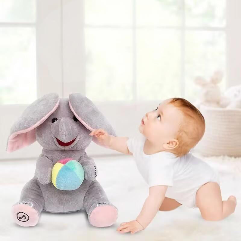 🎁🐘 Сладка плюшена играчка слонче за игра на криеница