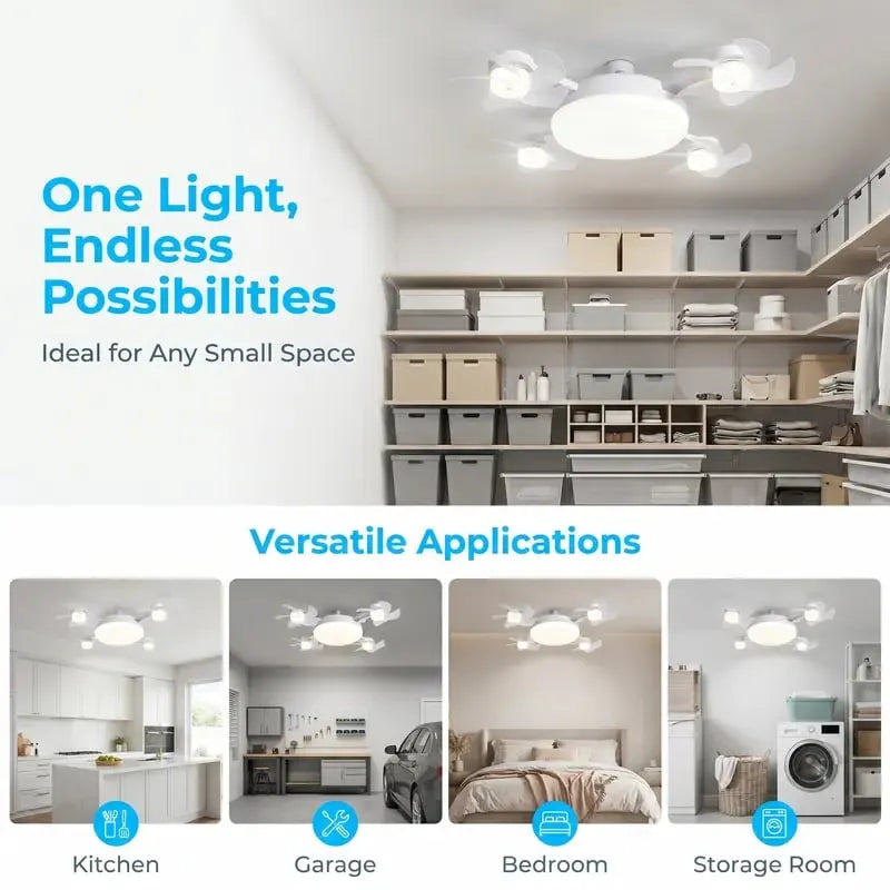 Moderna stropna lampa s ventilatorom i E27 navojem (model 2026) - tihi 2-u-1 LED ventilator s daljinskim upravljačem-HR