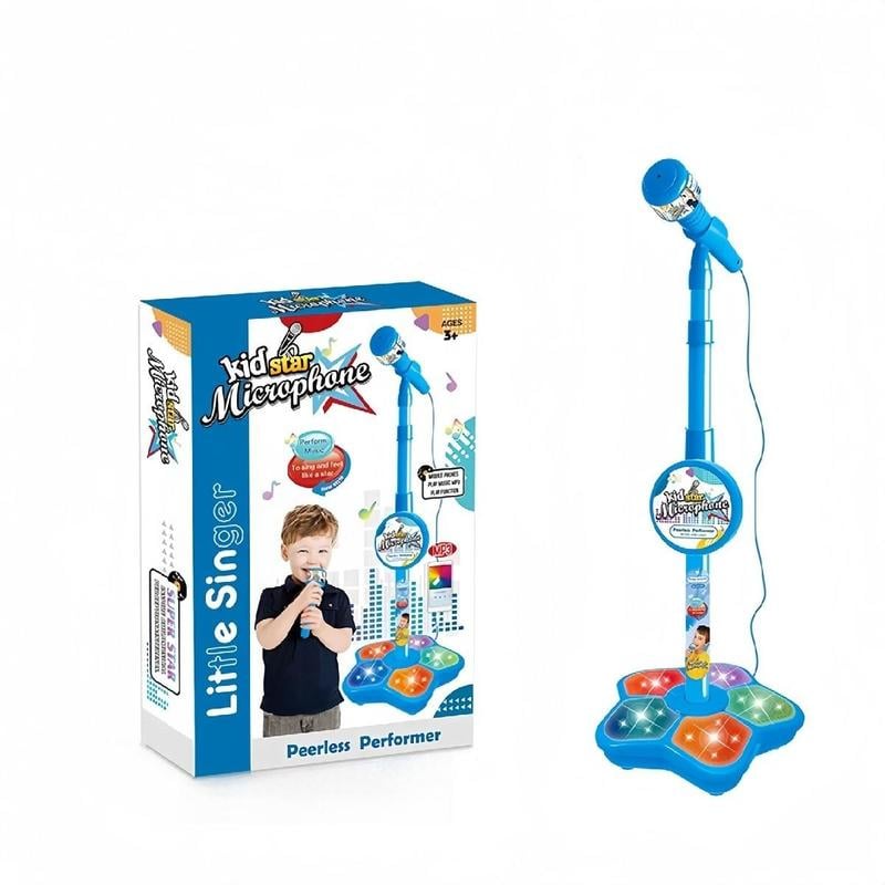 🎤 Otroški karaoke mikrofon - lučke + izvlečna palica (70-90 cm) - popolno darilo za rojstni dan!🎁