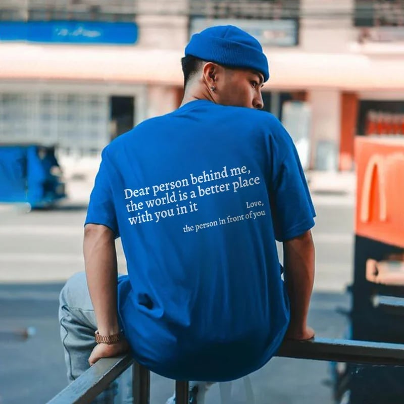 💥Nueva camiseta unisex con el estampado "Dear Person Behind Me" en talla grande a partir de 2025-ES