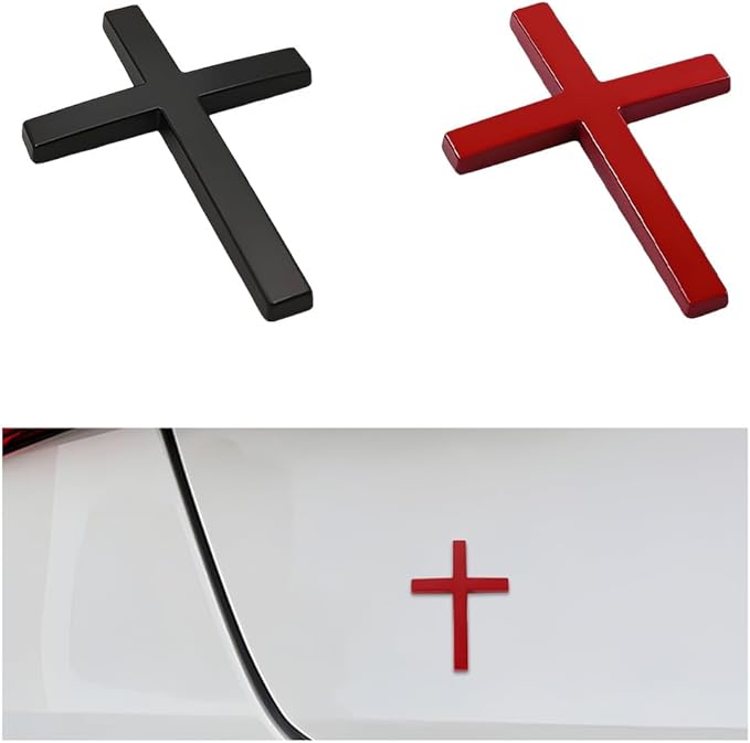 Pegatina de cruz de metal 3D para coche-ES