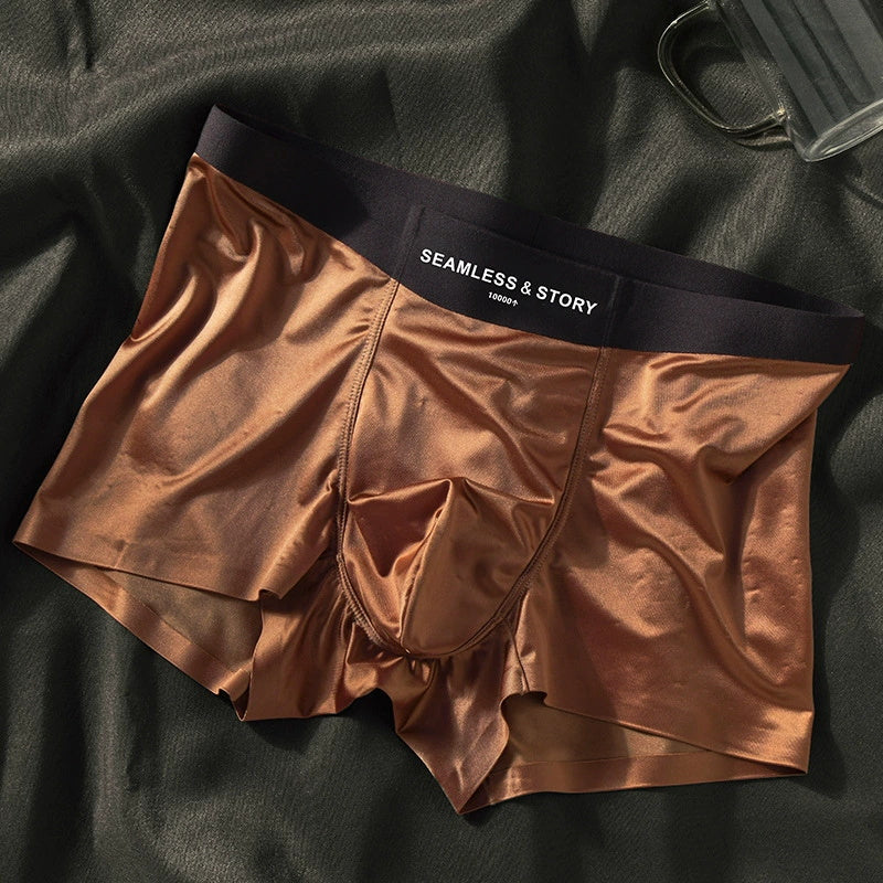 (3 szt.) Elegancka męska bielizna Ice Silk marki Mulberry Silk Antybakteryjne bokserki męskie