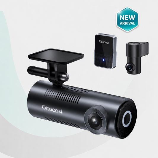 OttoSafe Cam 3-v-1 dvojna kamera za armaturno ploščo in brezžični adapter CarPlay-SI