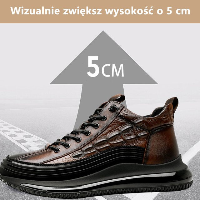 Włoskie buty na co dzień z nadrukiem krokodyla z poduszką powietrzną dla mężczyzn