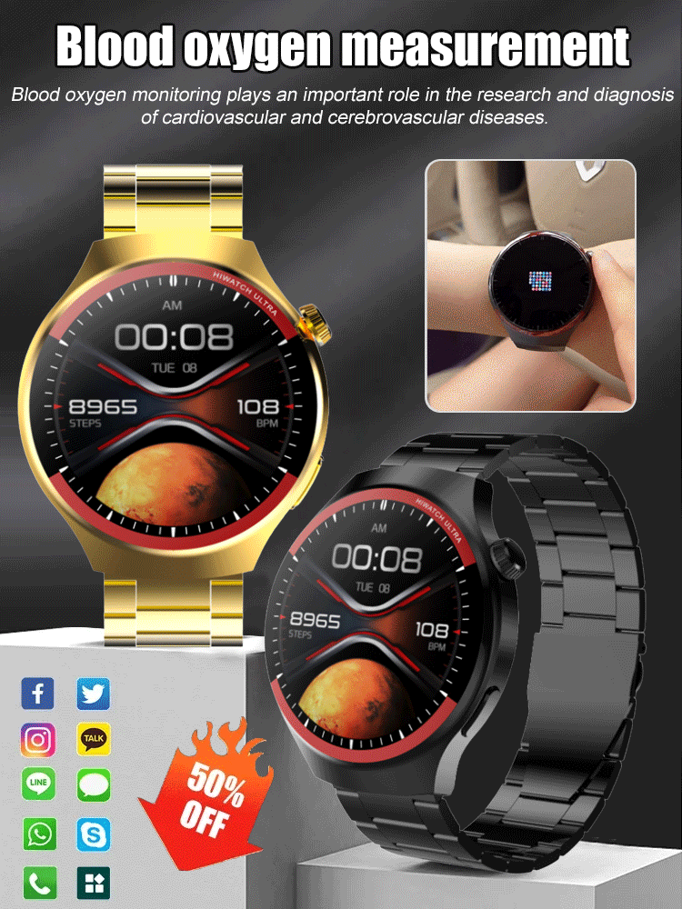 Okrągły ekran smartwatcha do eksploracji kosmosu