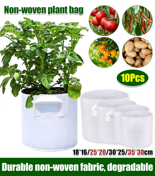 【10 бр.】🌱 3/4/5/7/10 галона торбички за отглеждане на зеленчуци/цветя/растения, здрави торбички за отглеждане от нетъкан текстил