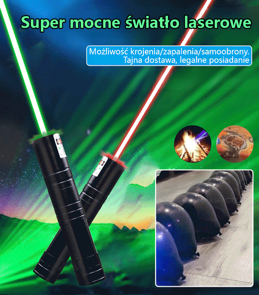 Laserowe światło punktowe w kolorze czerwonym i zielonym