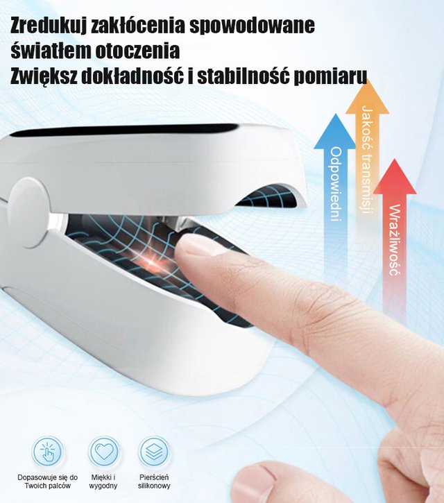 Zaawansowany pulsoksymetr z dokładnością 99%.