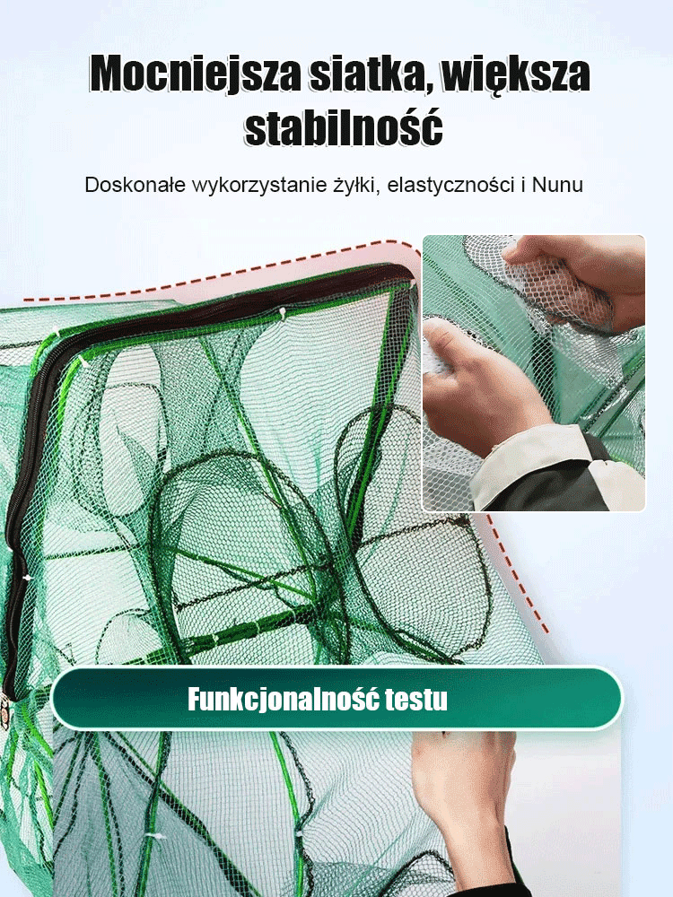 [Mistrz wędkarstwa] Automatycznie składa i pogrubia klatkę wędkarską