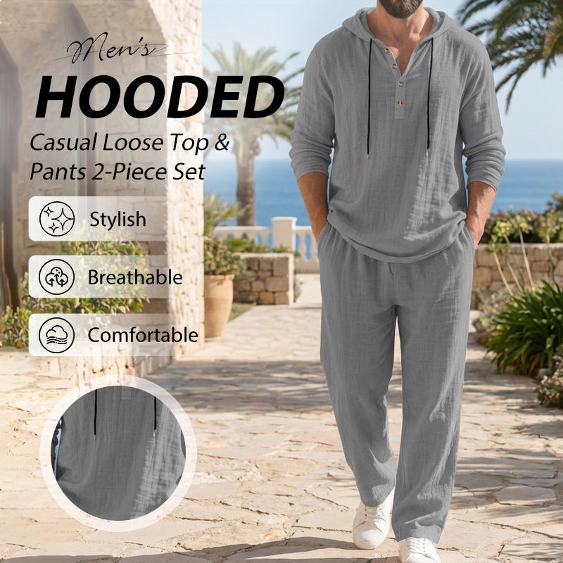 🔥Conjunto de 2 piezas para hombre: sudadera holgada y pantalón-ES