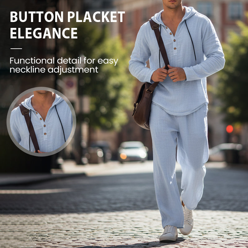 🔥Conjunto de 2 piezas para hombre: sudadera holgada y pantalón-ES
