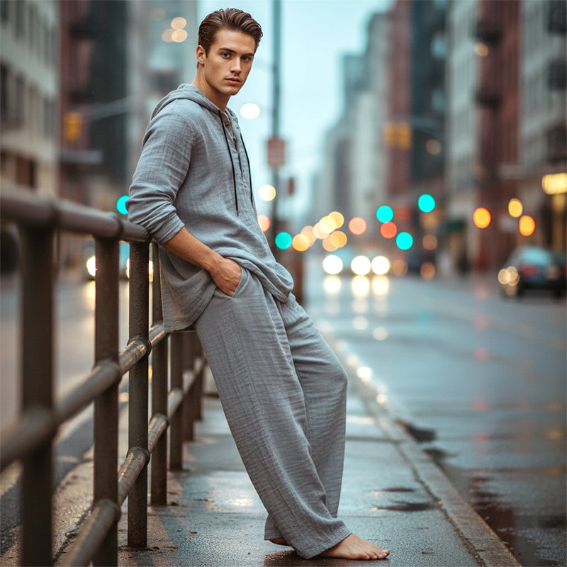 🔥Conjunto de 2 piezas para hombre: sudadera holgada y pantalón-ES