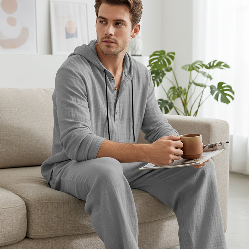 🔥Conjunto de 2 piezas para hombre: sudadera holgada y pantalón-ES