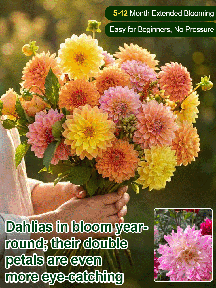 【Base Direct Sales】Four Seasons Blooming Double Dahlia Bulbs-LT