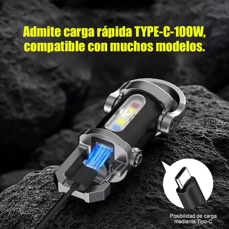 【Tres en uno multifuncional】Linterna de emergencia SOS-ES