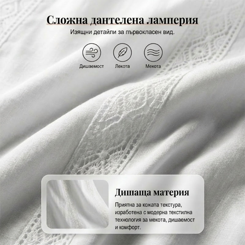 👗 Дамска рокля с разрез, средна дължина, дантелена обшивка и отворена гръб