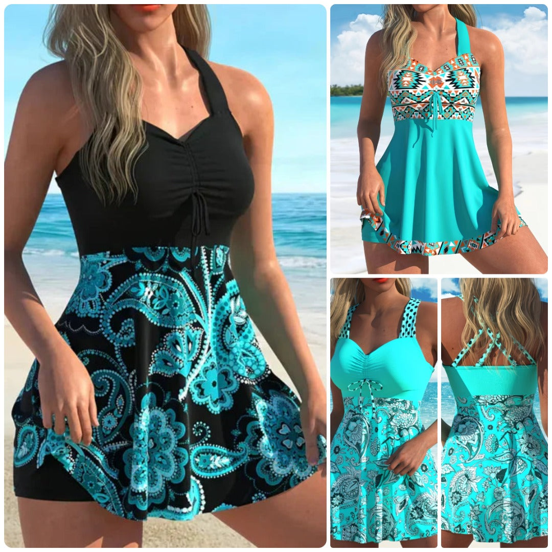 💃【S-5XL】【✨Kupite 1, dobite 1 gratis】🏖️ Komplet kopalk s potiskom, zgornji del in kratke hlače 🌊👙Ločene kopalke-SI