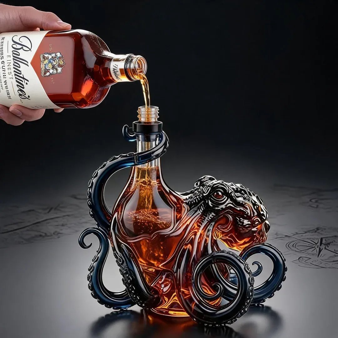 Legendarna izdaja rum 3D steklenice hobotnice-SI