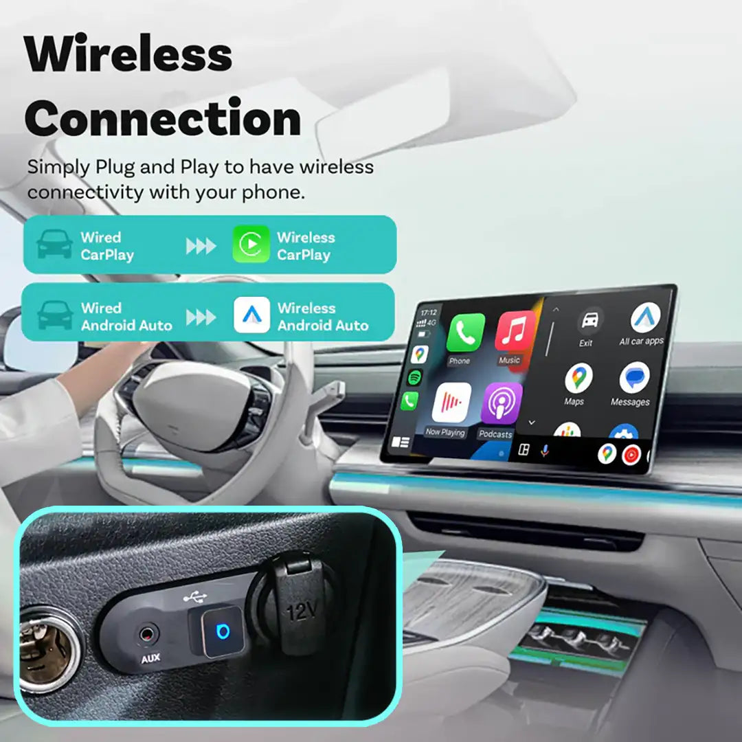 Безжичен CarPlay Android Auto адаптер Ottocast Mini 3.0 Ultra Cube