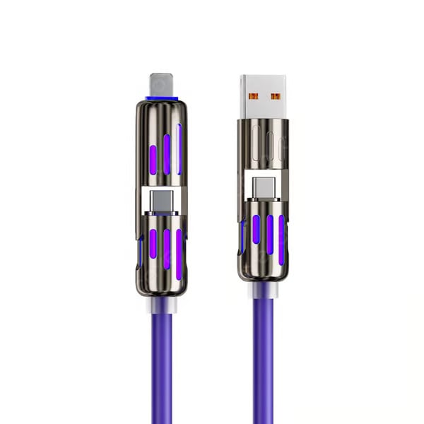 Cable de datos 4 en 1 de 240 W con luces de actividad de colores-ES