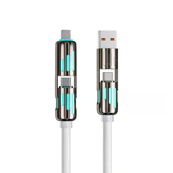 Cable de datos 4 en 1 de 240 W con luces de actividad de colores-ES