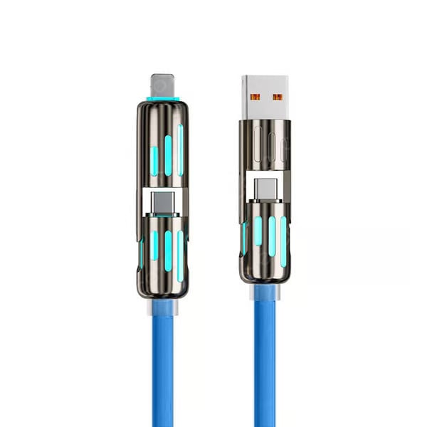 Cable de datos 4 en 1 de 240 W con luces de actividad de colores-ES