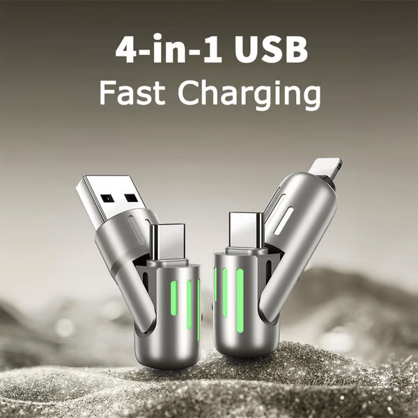Cable de datos 4 en 1 de 240 W con luces de actividad de colores-ES