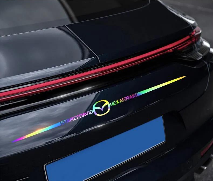 3D spalvoti lazeriu atspindintys automobilių lipdukai, 4 vnt.-LT