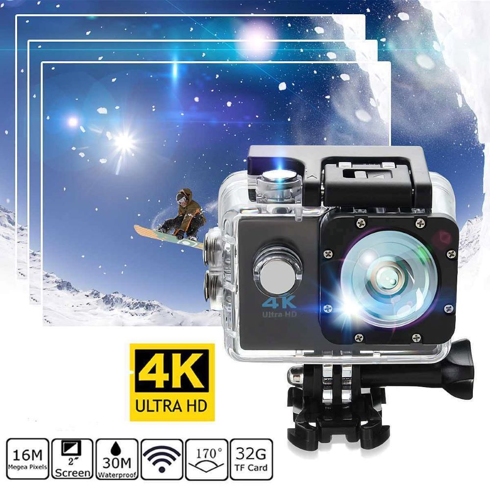 4K Ultra HD Екшън камера, водоустойчива, WiFi
