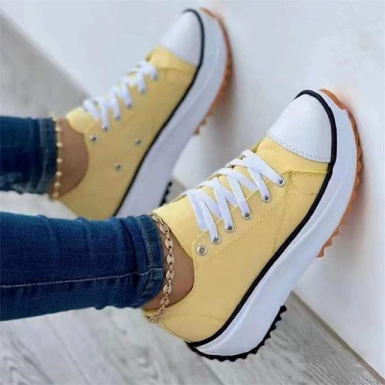 💝Venta limitada 50% de descuento🔥🔥Zapatillas de plataforma con cordones y tacones para mujer-ES