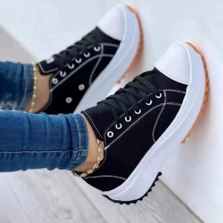 💝Venta limitada 50% de descuento🔥🔥Zapatillas de plataforma con cordones y tacones para mujer-ES